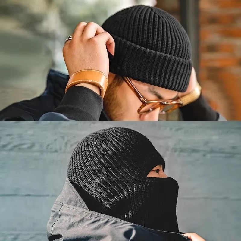 Muffler Men Wool - Мужские зимние шапки Skullies, шапки для