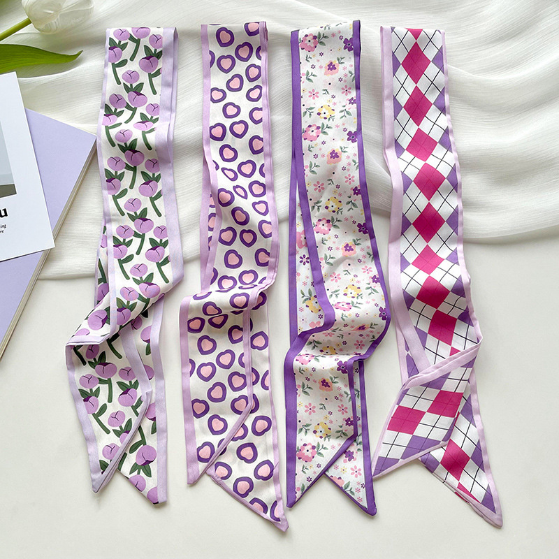 Ascot Neck Scarf - Новый роскошный узкий короткий женский шелковый