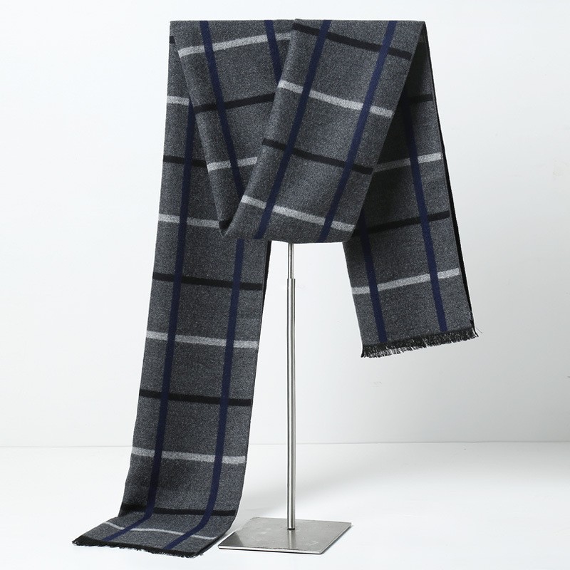 Muffler Men Wool - Дизайнерские брендовые клетчатые мужские шарфы, зимний