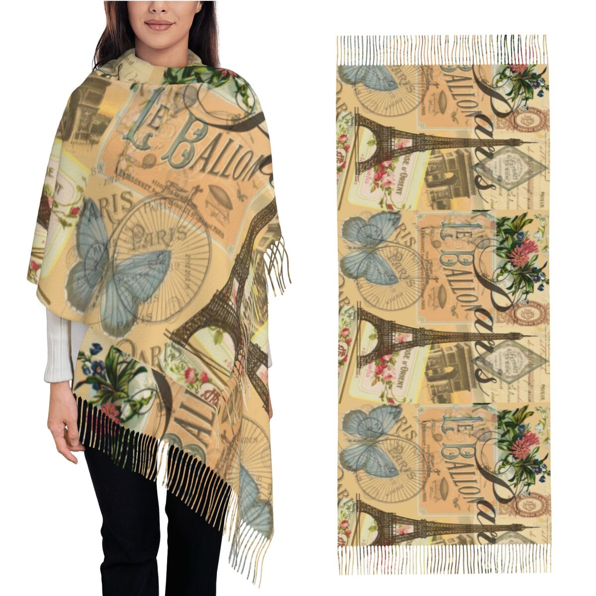 Pashmina Wrap Large - Шаль, женский зимний большой длинный шарф,