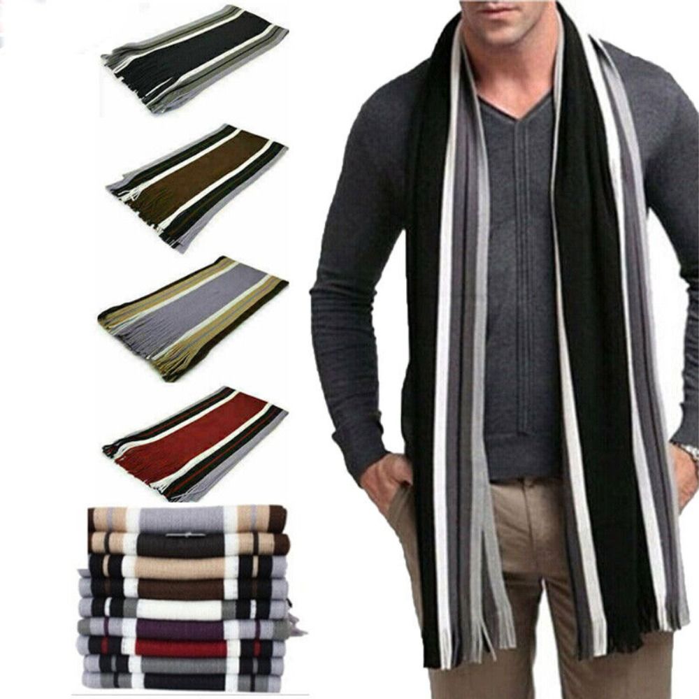 Кашемировый мужской полосатый  – обзор и цена Muffler Men Wool